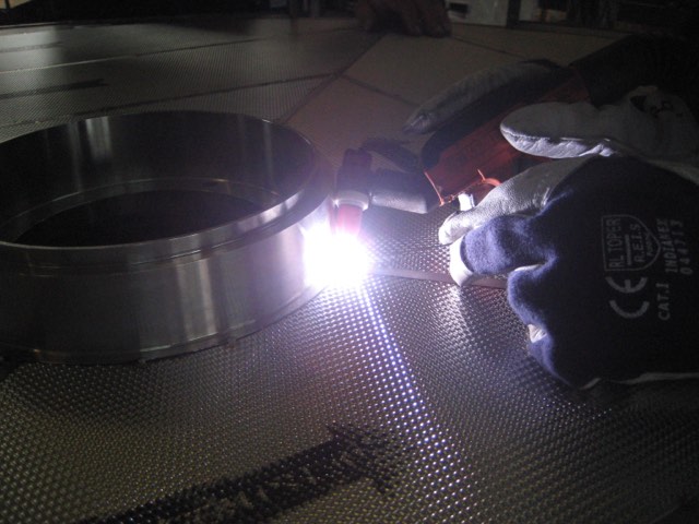 TIG welding of perforated sheet components