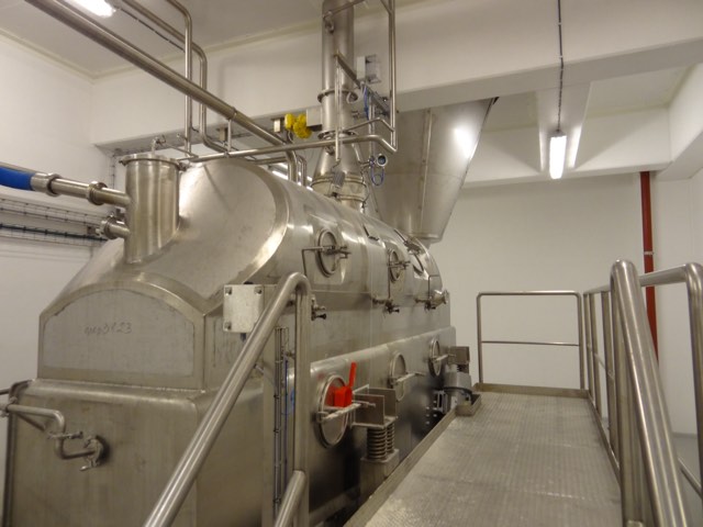 Fluid bed dryer after installation